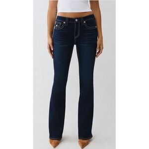 True Religion Joey Big T Low Rise Flare Jeans Dark Wash Women's 29x31